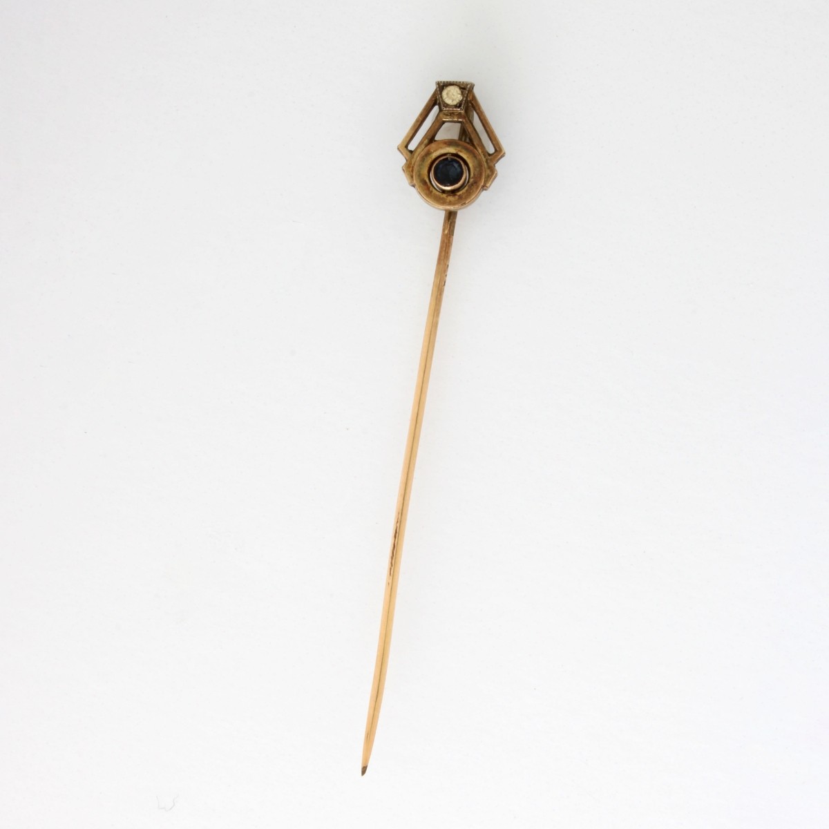 Sapphire, Diamond and 14K Stickpin
