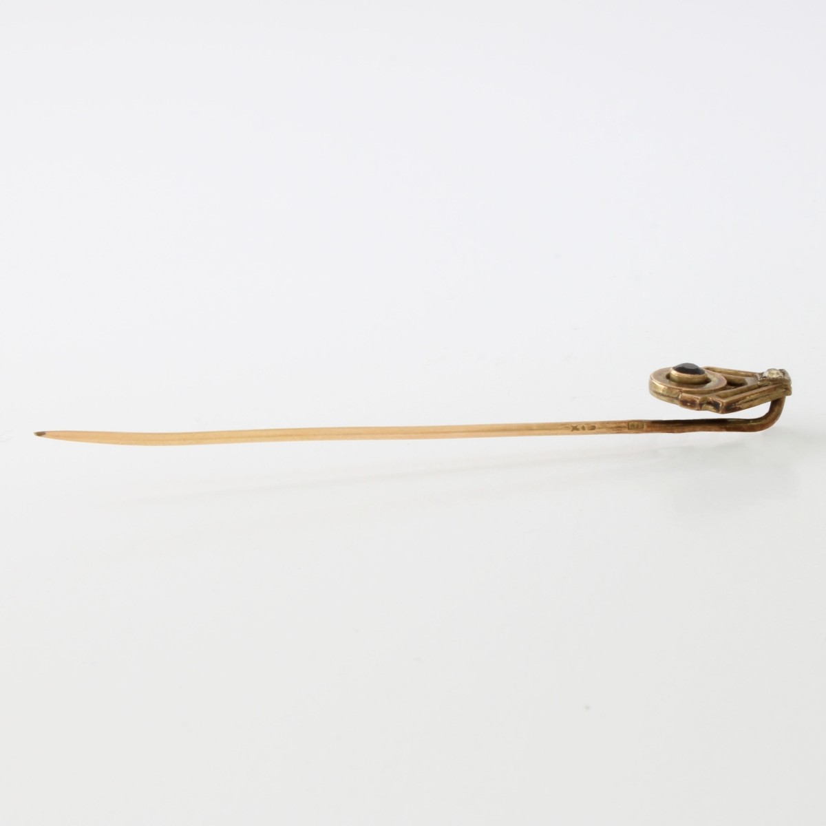 Sapphire, Diamond and 14K Stickpin