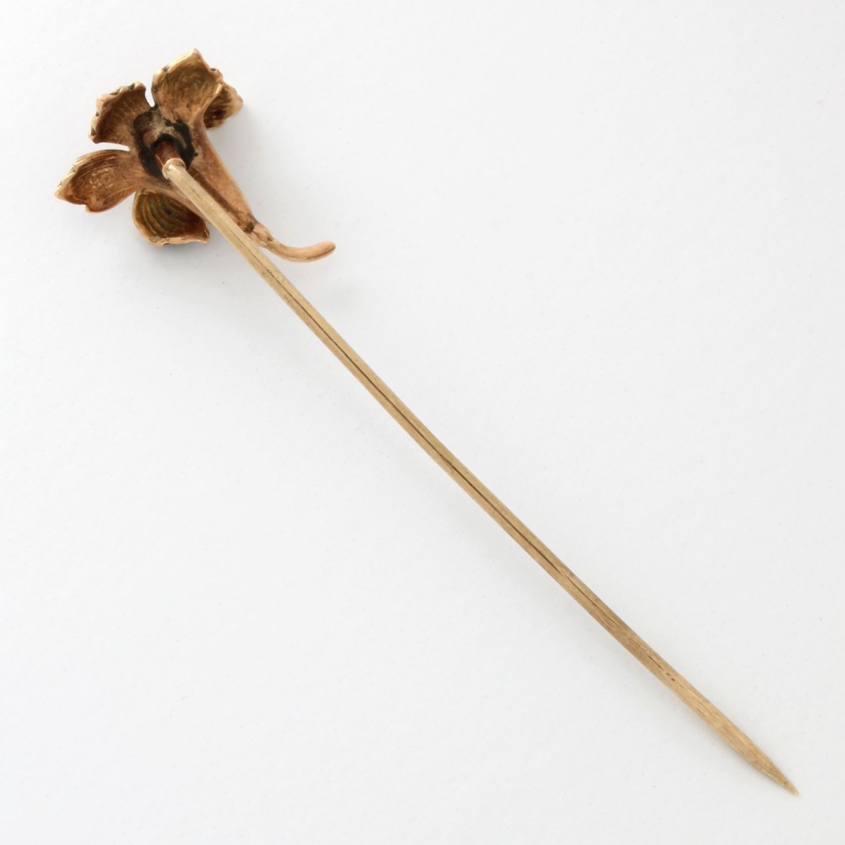 Diamond, Enamel and 14K Stickpin