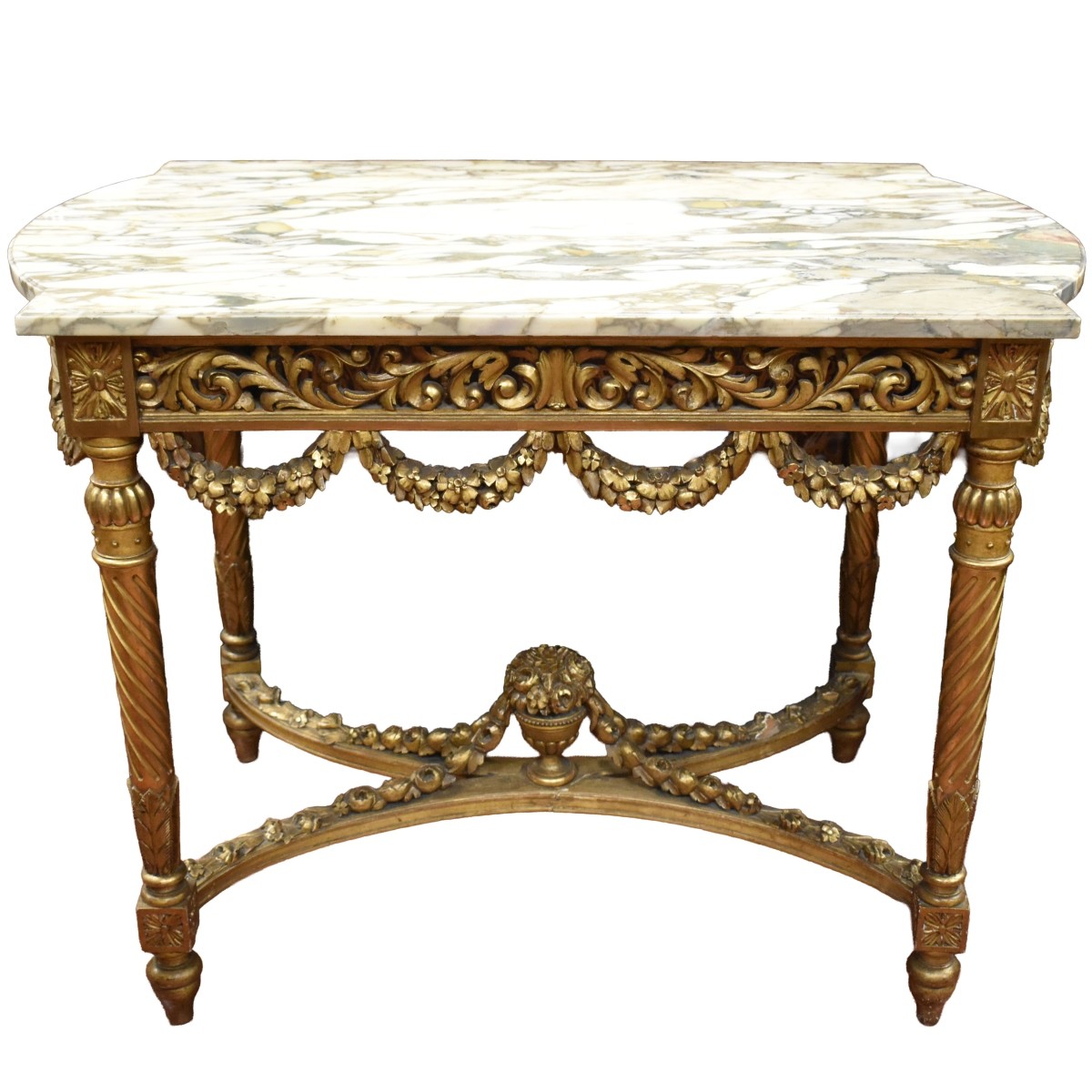 Gilt Wood Marble Top Table