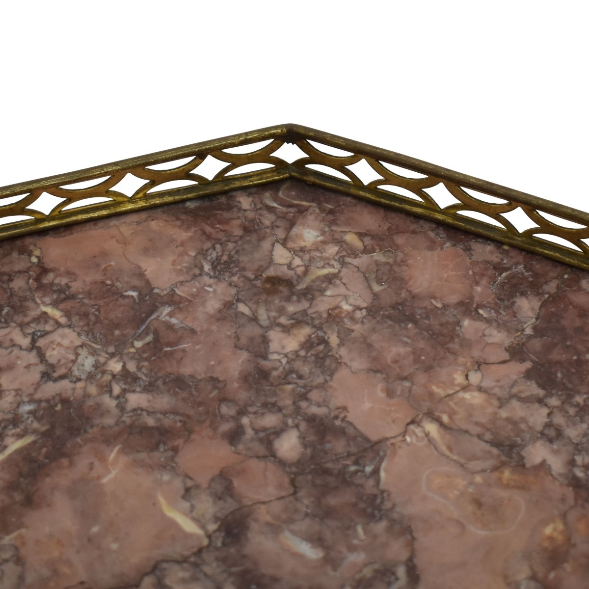 Vintage Inlaid Wood Console Table