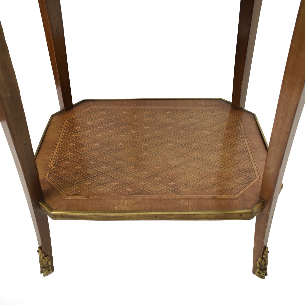 Vintage Inlaid Wood Console Table