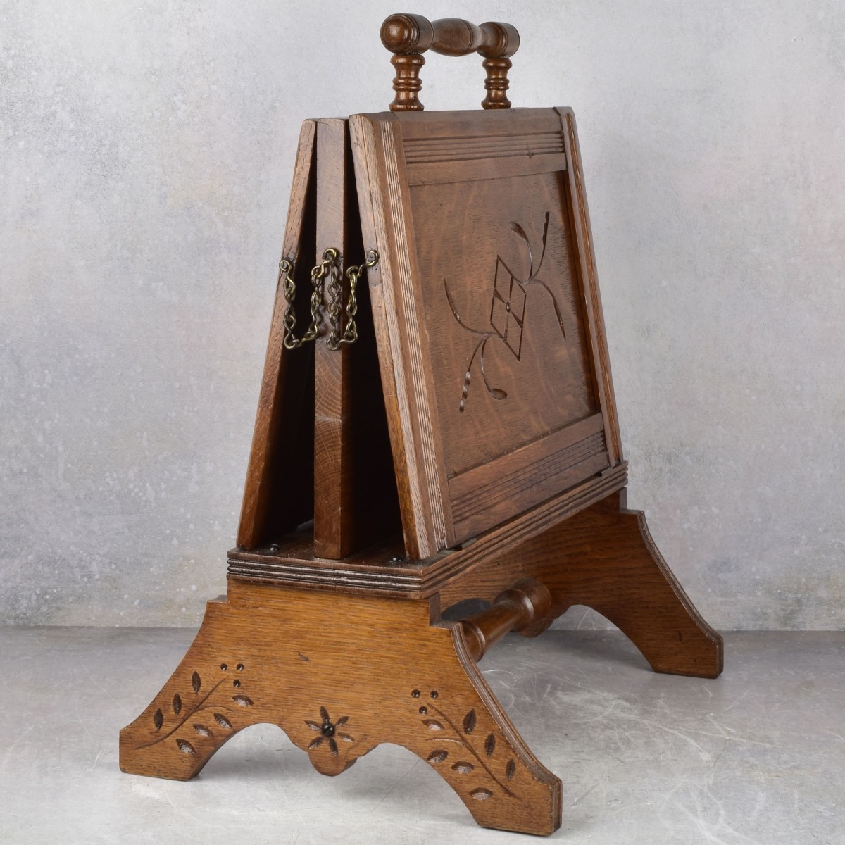 Victorian American Oak Magazine Rack