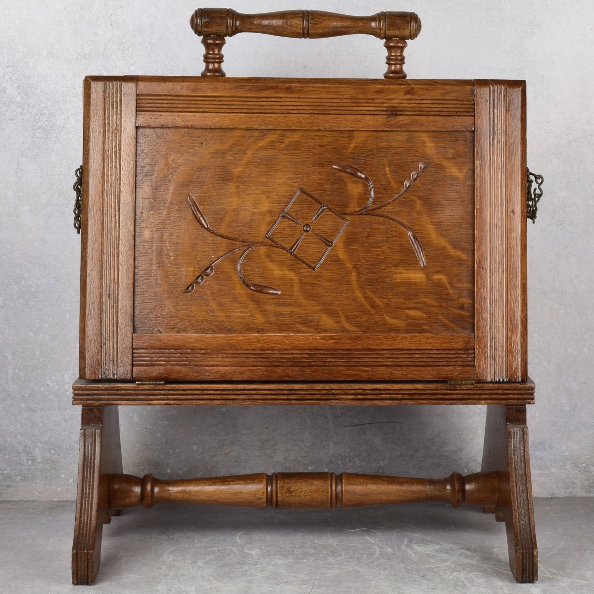 Victorian American Oak Magazine Rack