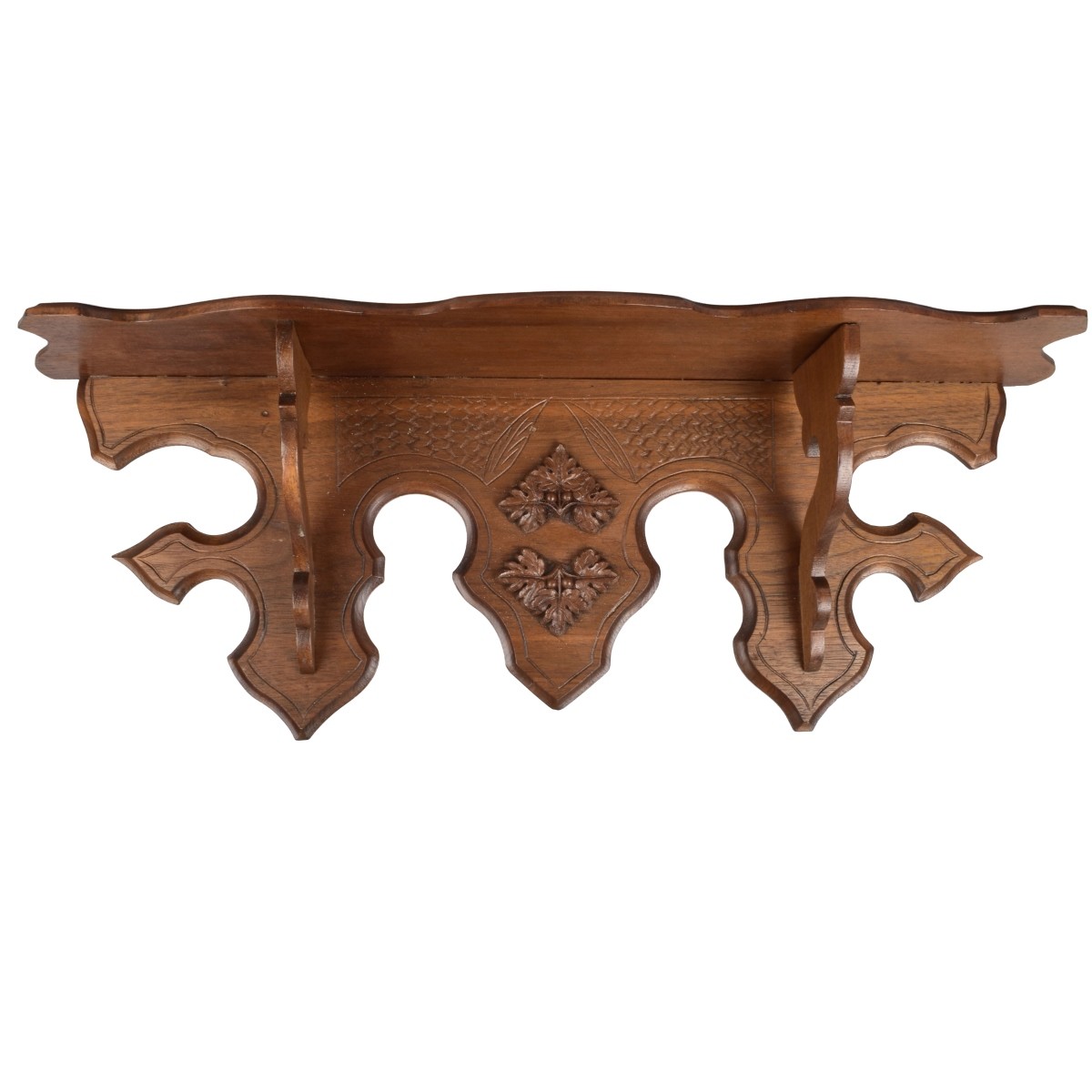 Antique French Carved Oak Wall Shelf