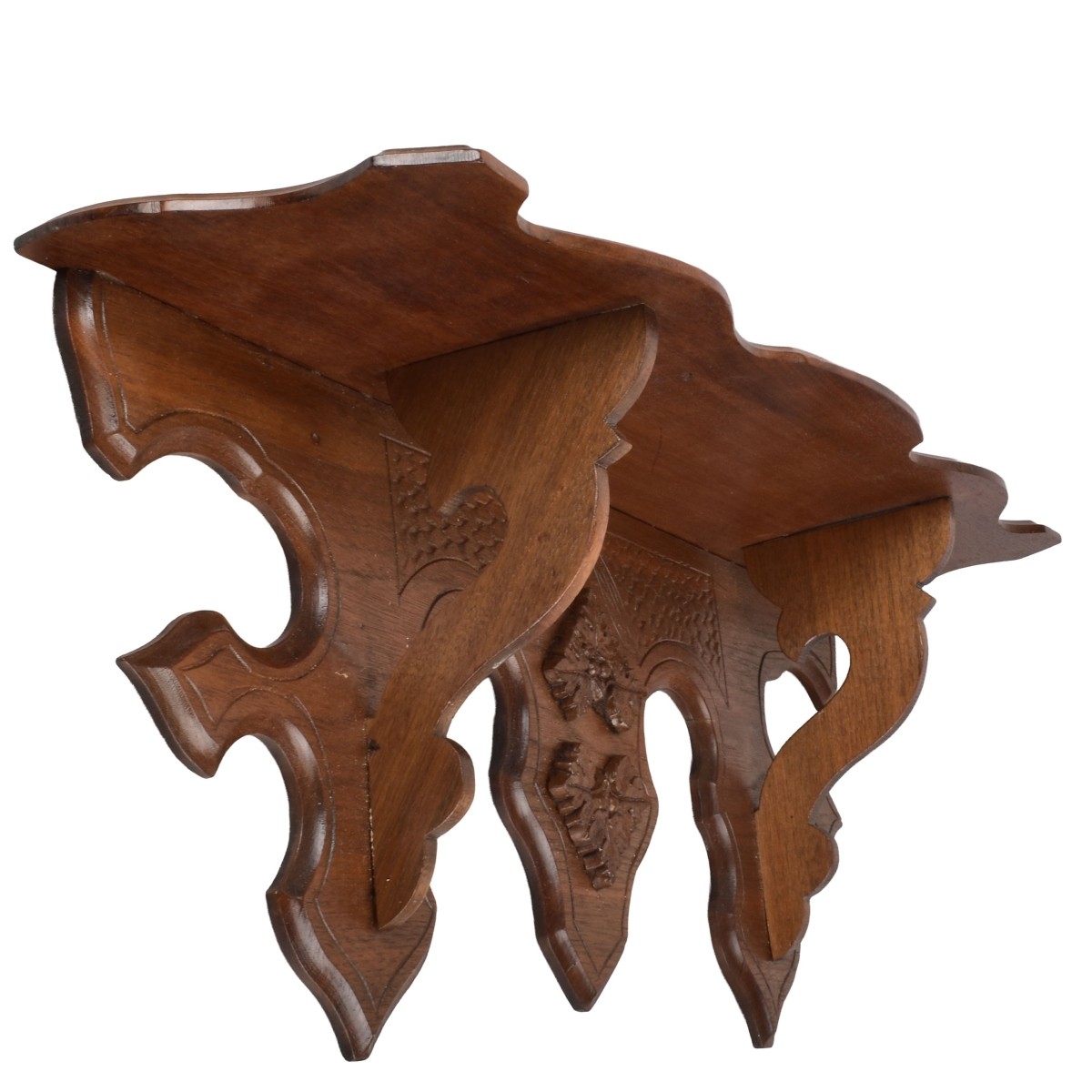 Antique French Carved Oak Wall Shelf