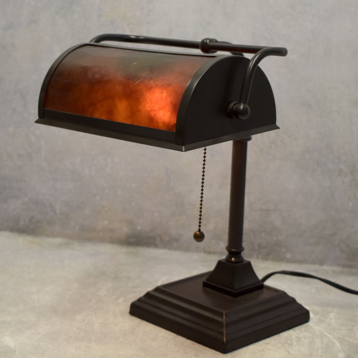 Mid-century Metal Bankers Desk Lamp