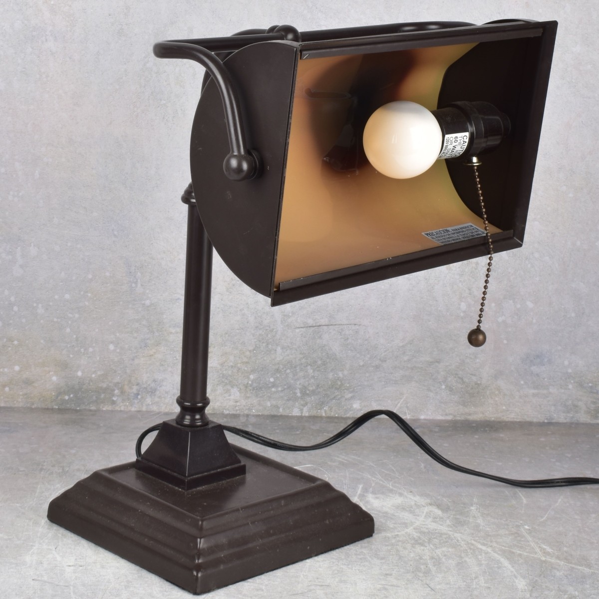 Mid-century Metal Bankers Desk Lamp