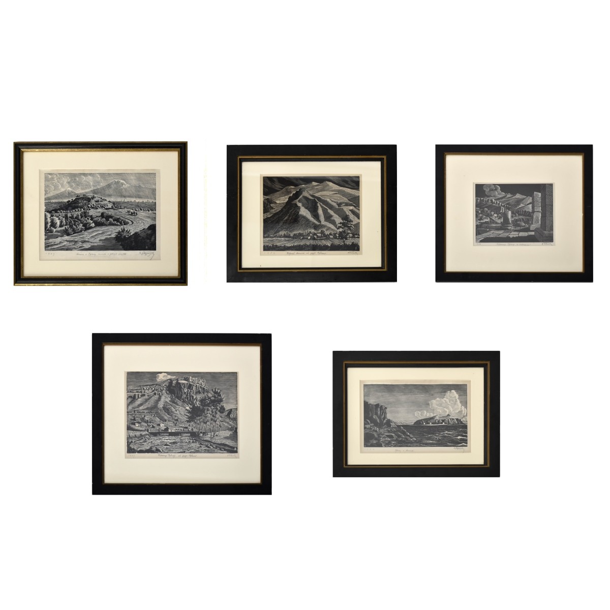 Armenian and Russian Scenic Etchings