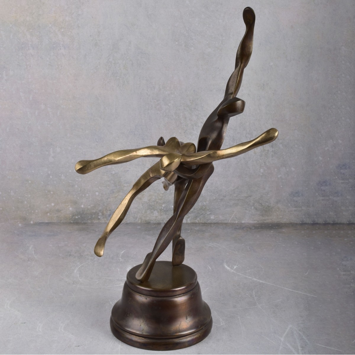 Ben Avivi Zion Abstract Bronze and Brass Couple