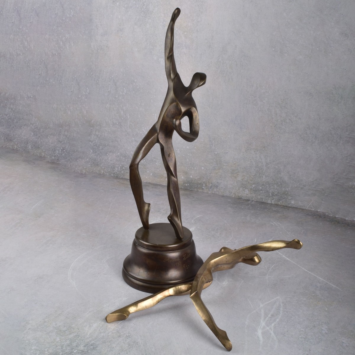 Ben Avivi Zion Abstract Bronze and Brass Couple