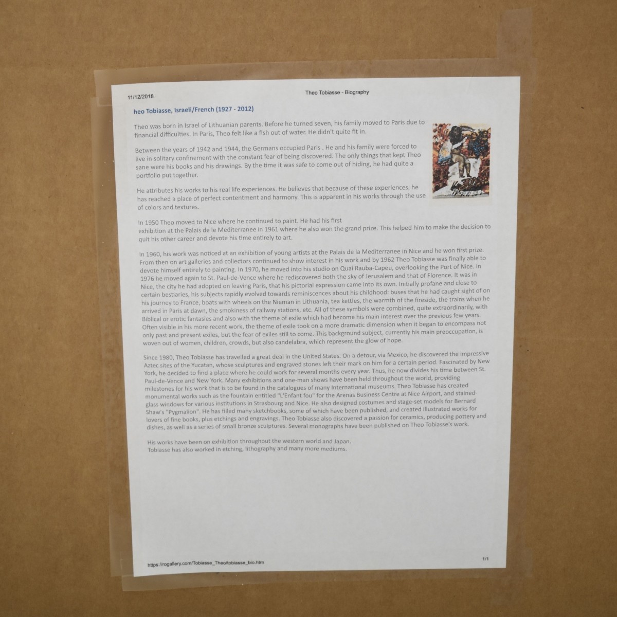 Theo Tobiasse, French (1927 - 2012)