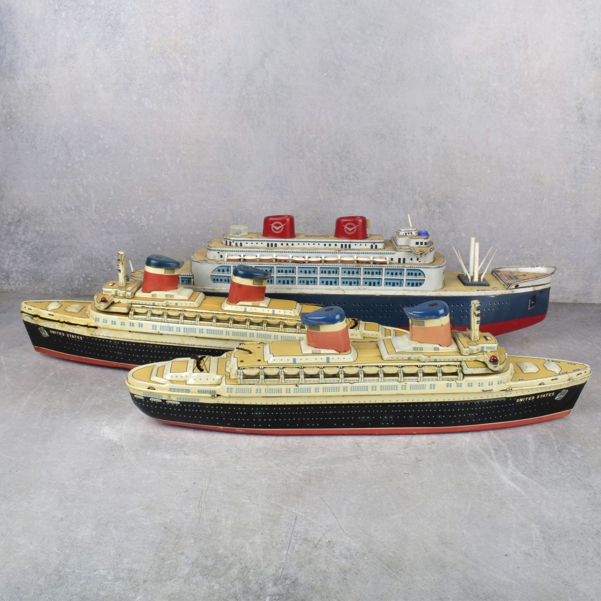 Lithograph and Die Cut Tin Ocean Liners