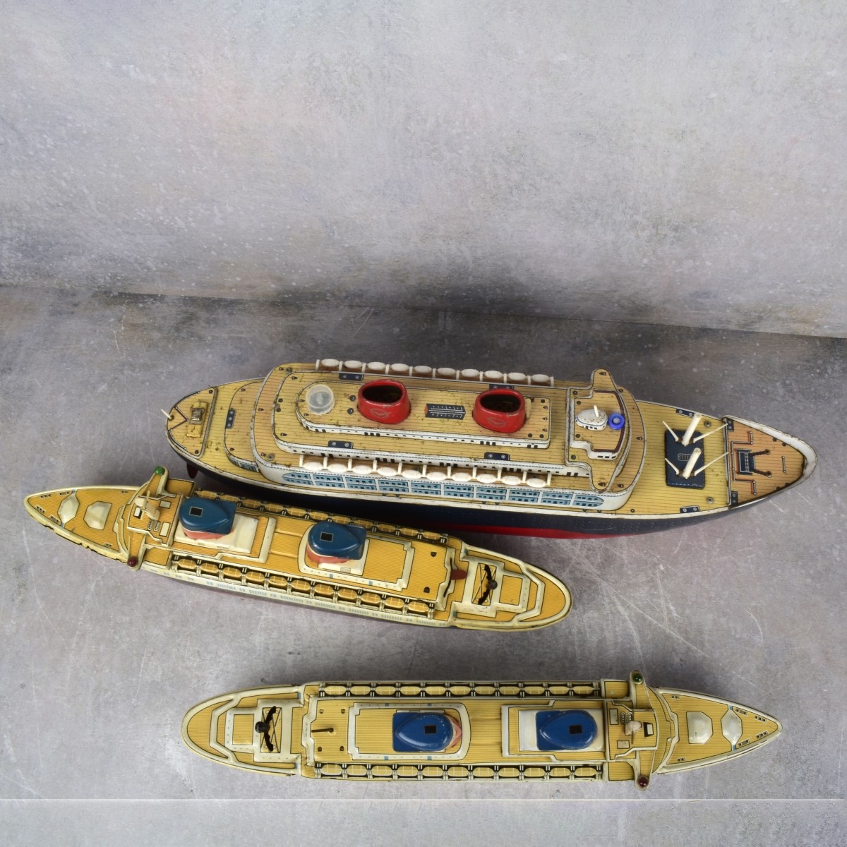 Lithograph and Die Cut Tin Ocean Liners