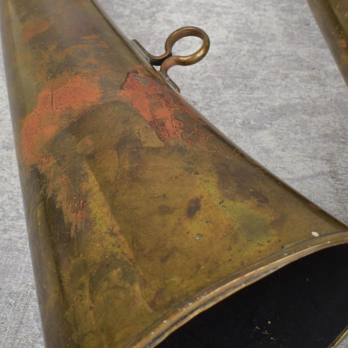 Copper Hunting Horns and Brass Bell