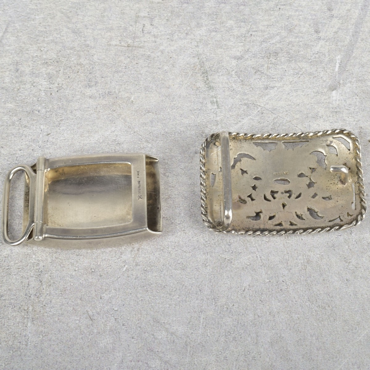 Sterling Silver and Gold Belt Buckles