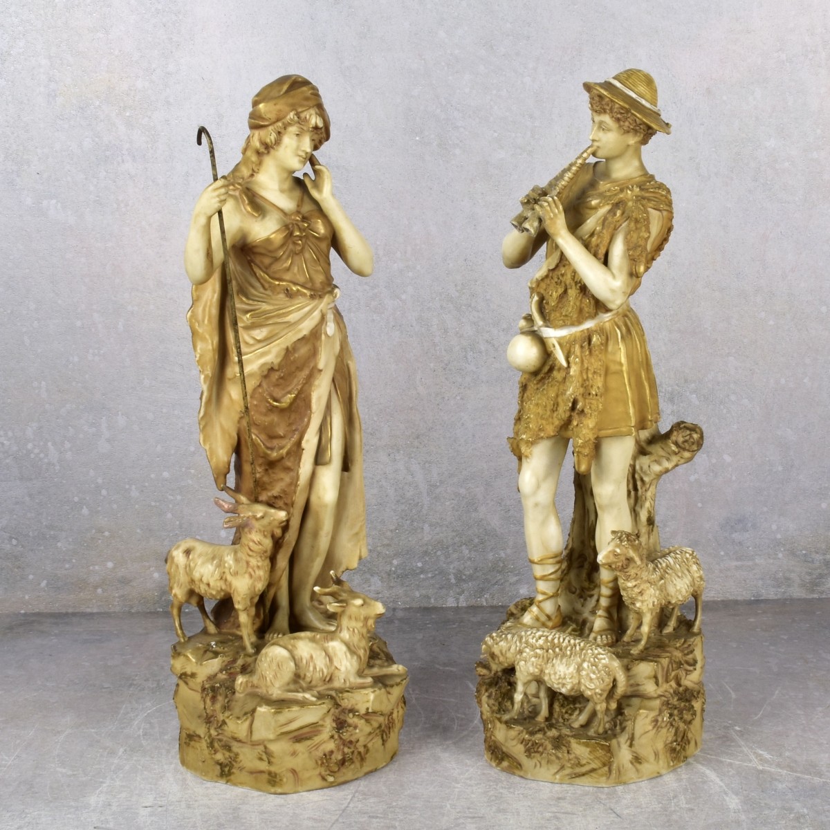 Antique Pair of Royal Dux Figures