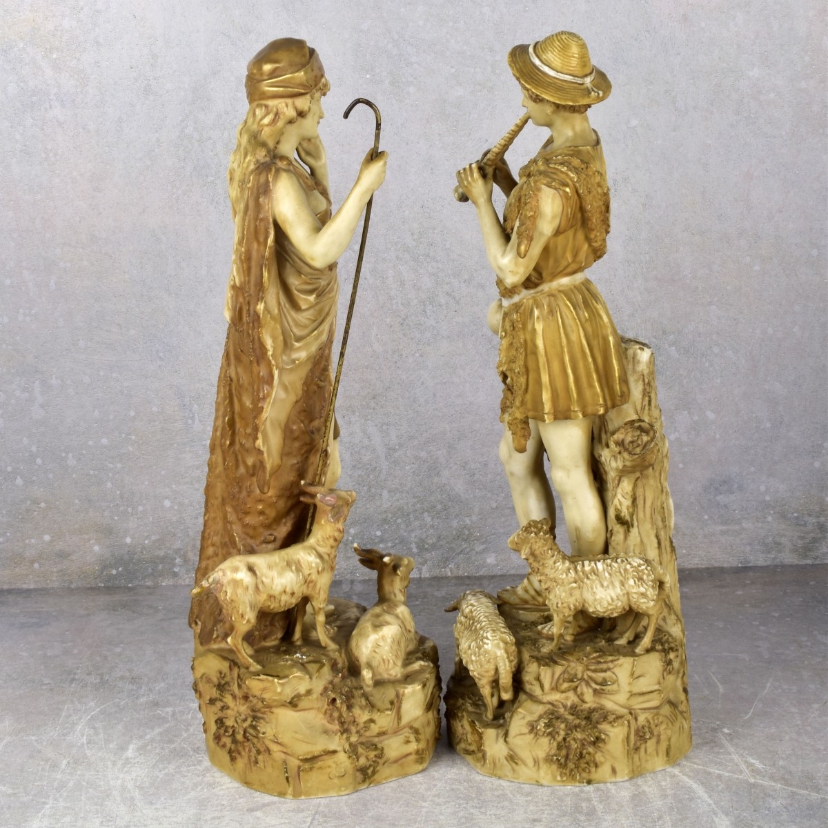 Antique Pair of Royal Dux Figures