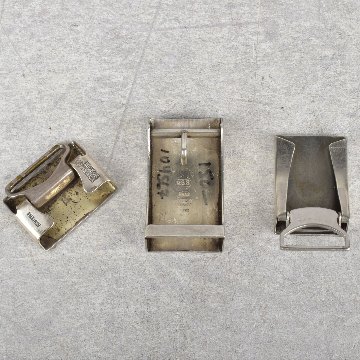 Sterling Silver and Gold Belt Buckles