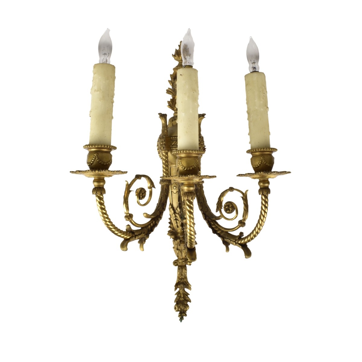 Pair of Louis XVI Style Bronze Sconces