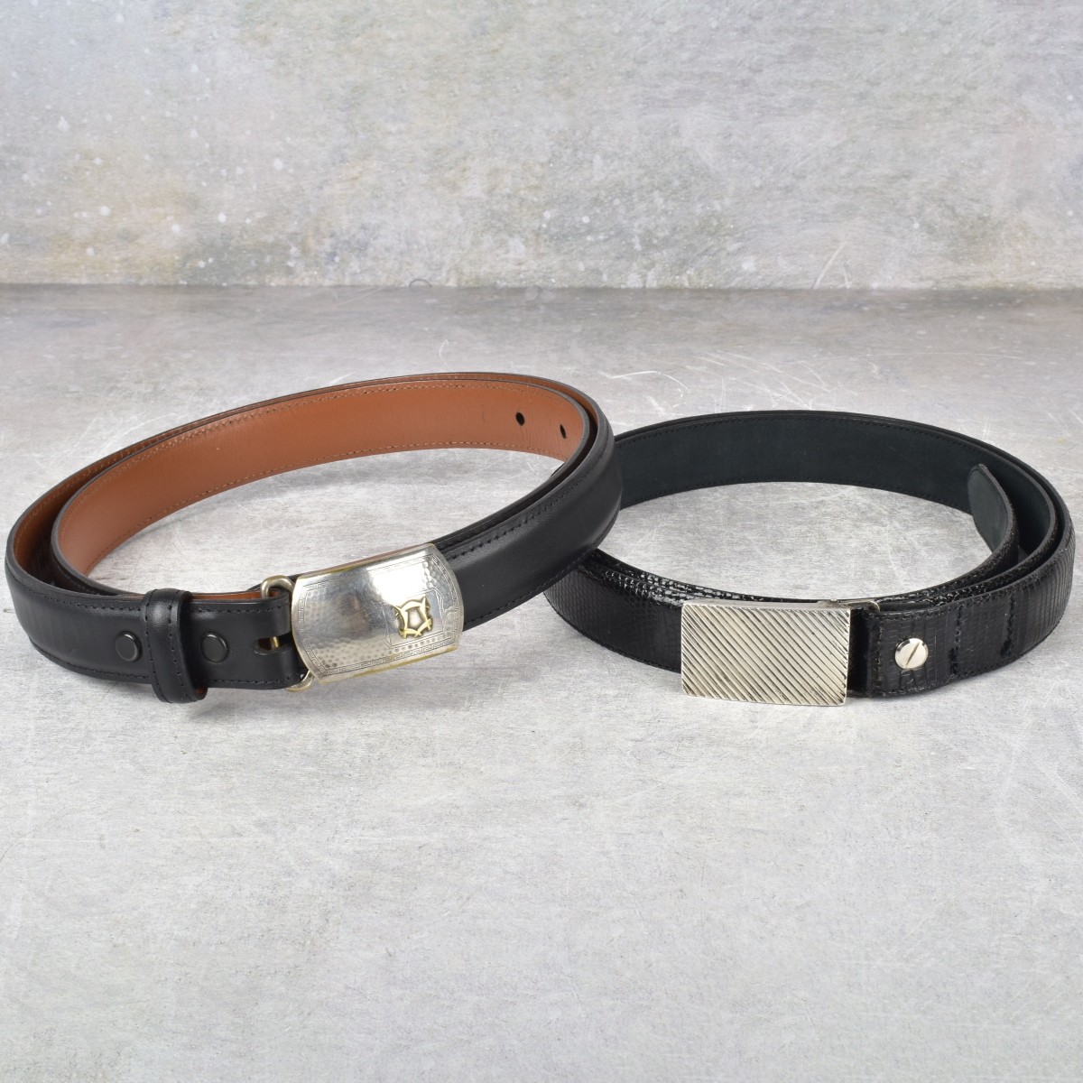 Vintage Men's Leather and Silver Belts