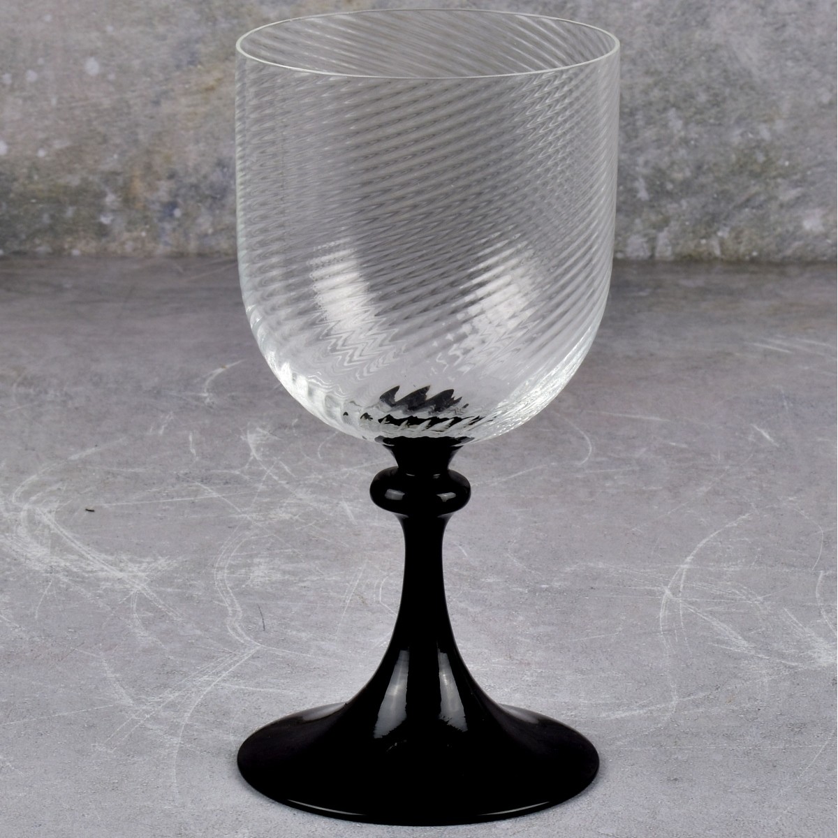 Vintage Hand Blown Optic Swirl Glasses