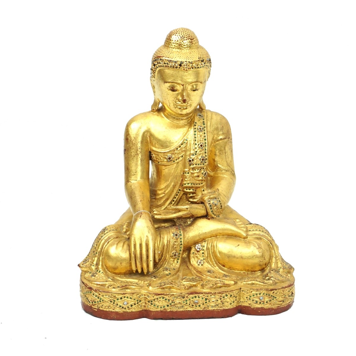 Thai Giltwood Carved Buddha Figure