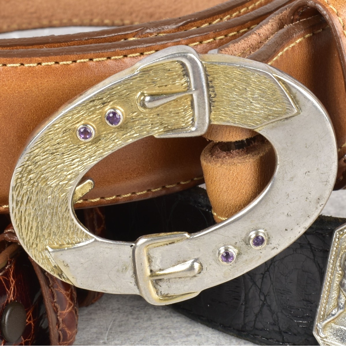 Vintage Men's Leather and Silver Belts