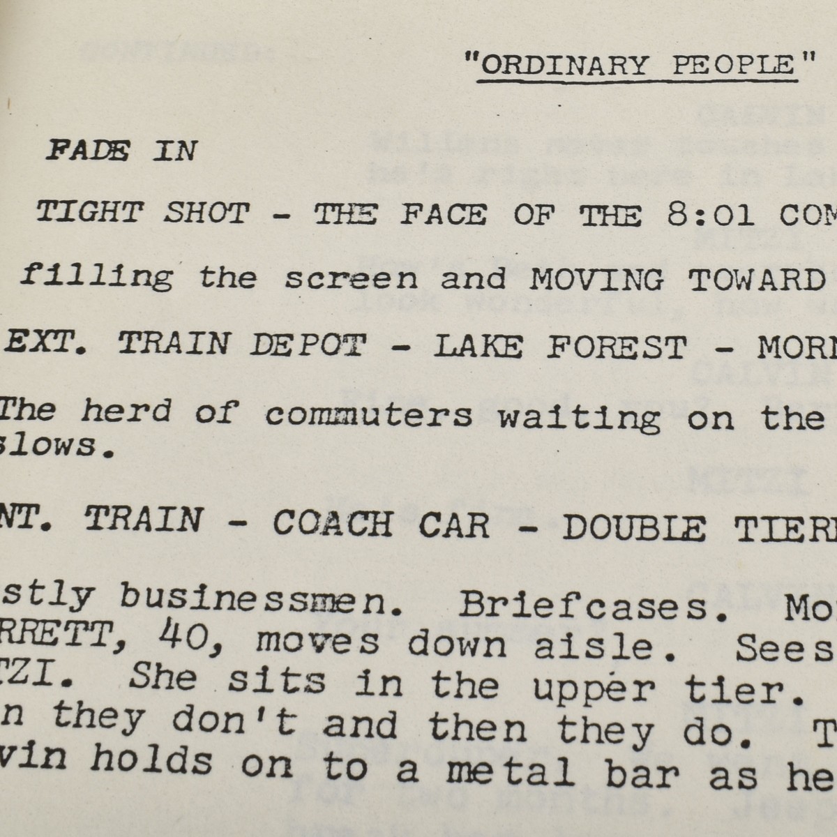 "Ordinary People" Screenplay