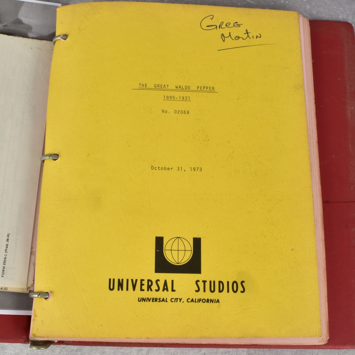 "The Great Waldo Pepper" Screenplay