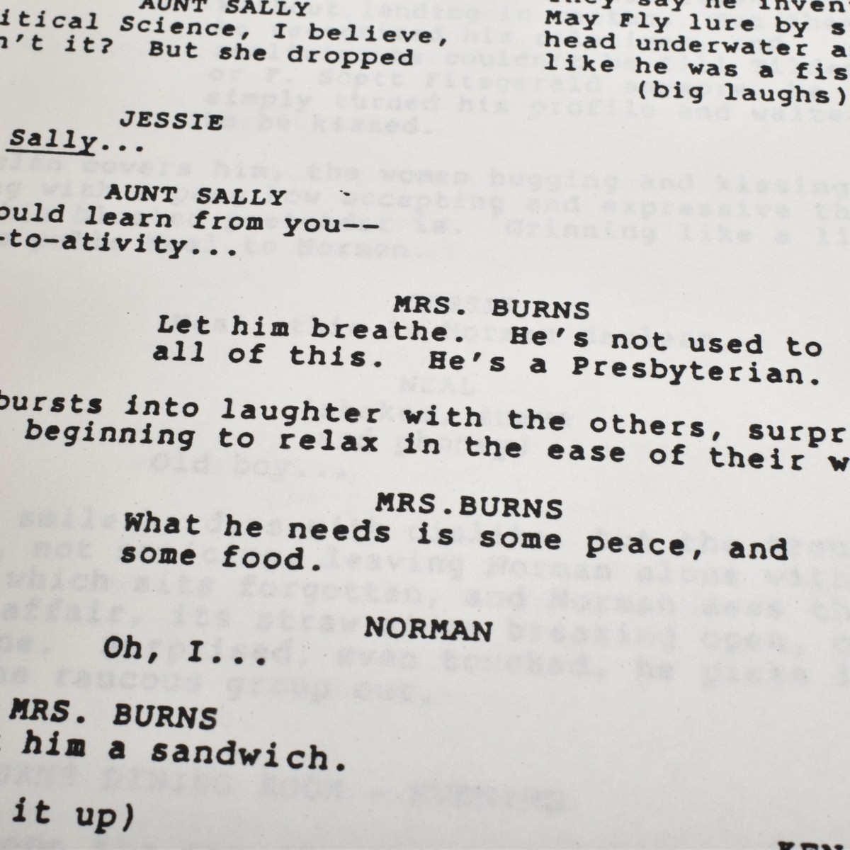 "A River Runs Through It" Screenplay