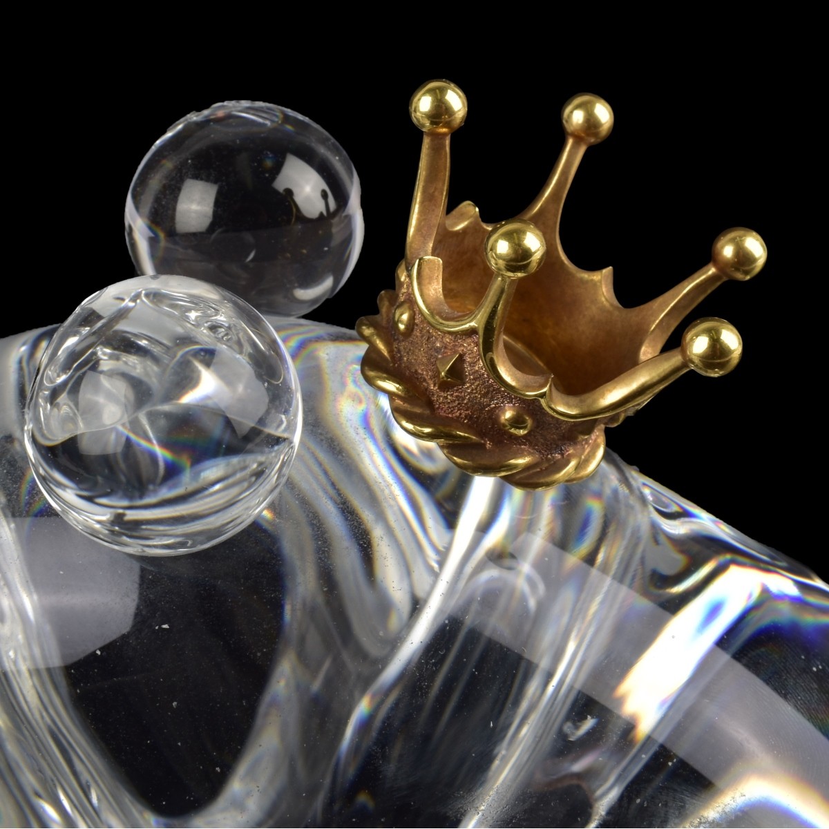 Steuben Crystal and 18K Frog Prince