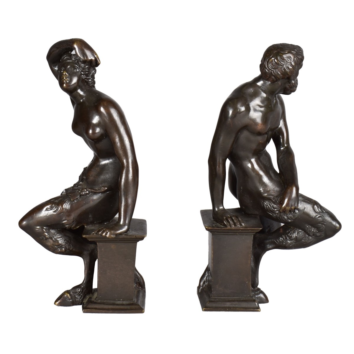 Pair Neoclassical Style Bronze Sculptures