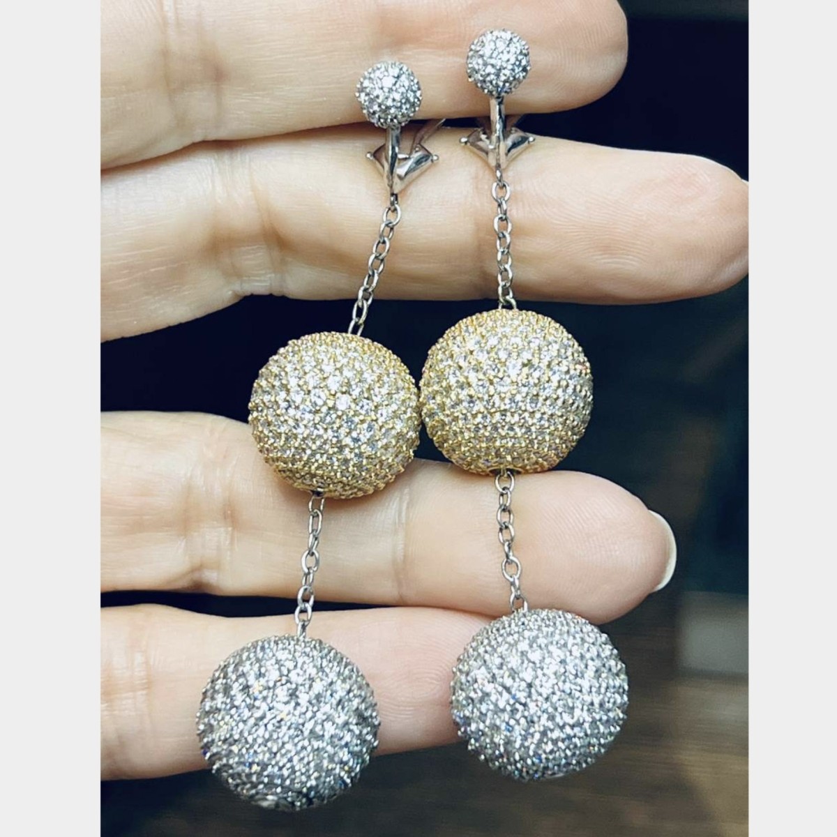 Diamond and 18K Earrings