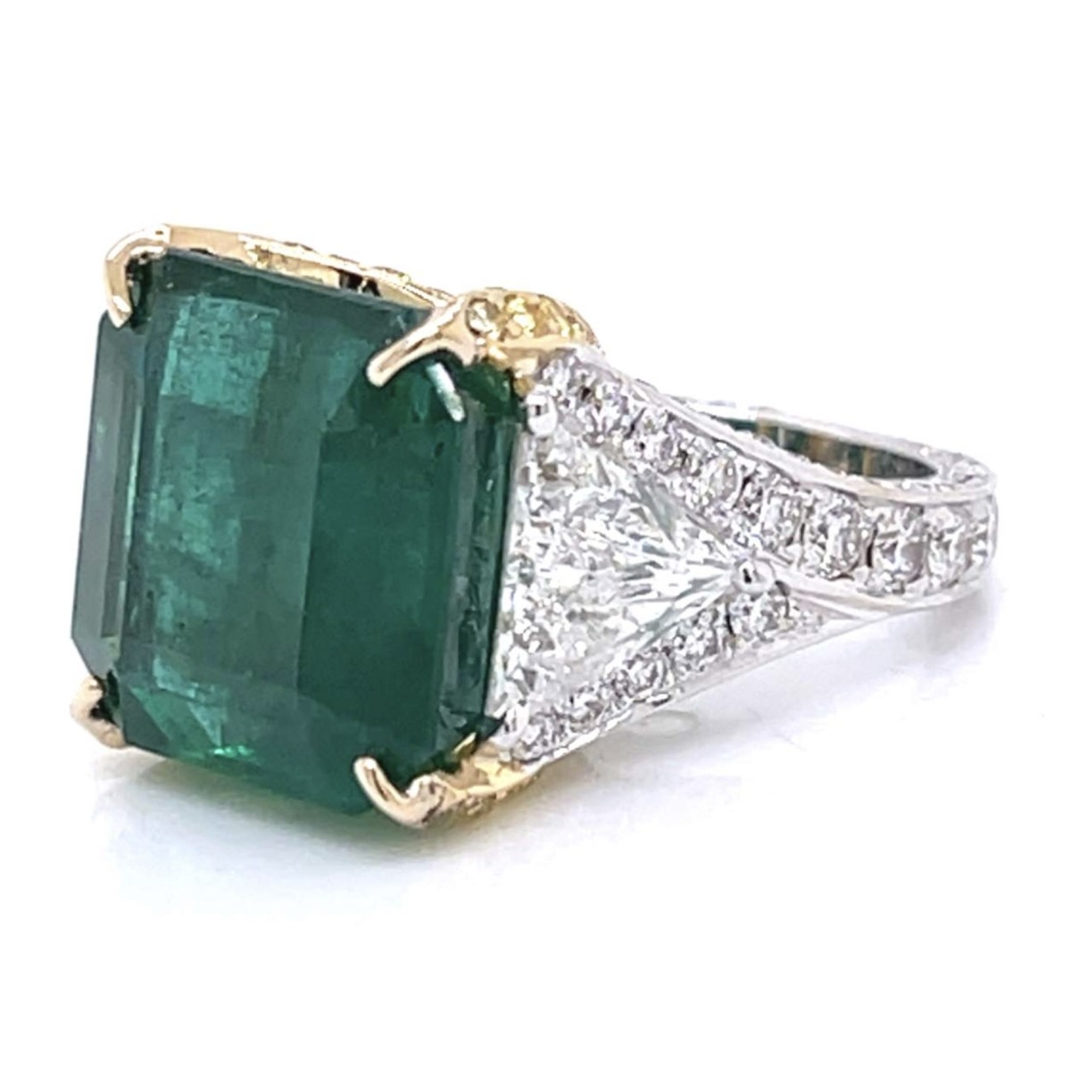 GIA Emerald, Diamond and 18K Ring