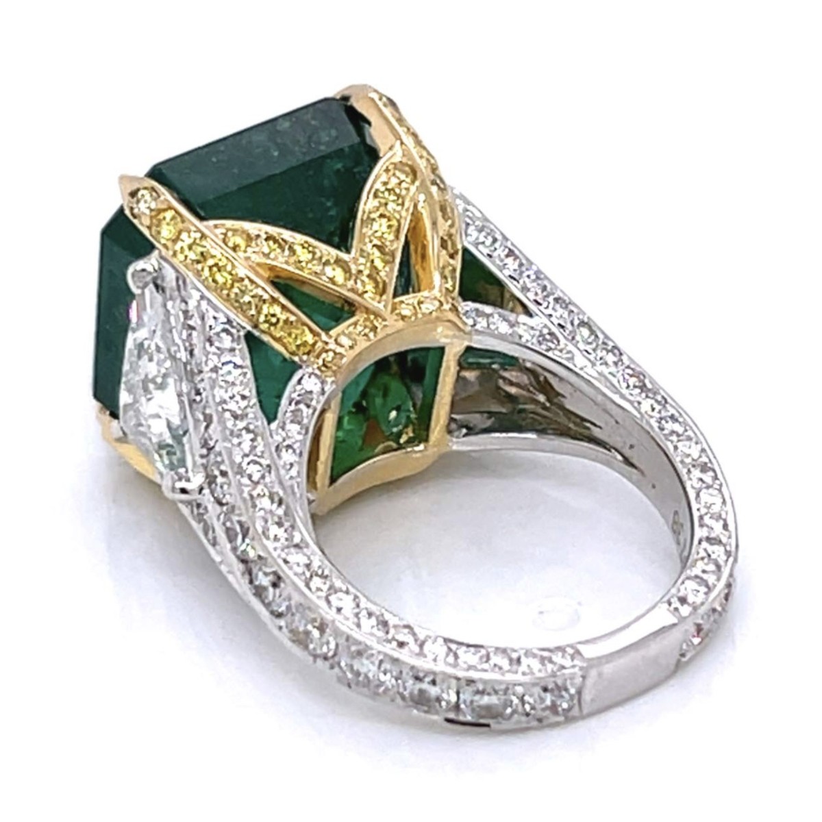 GIA Emerald, Diamond and 18K Ring
