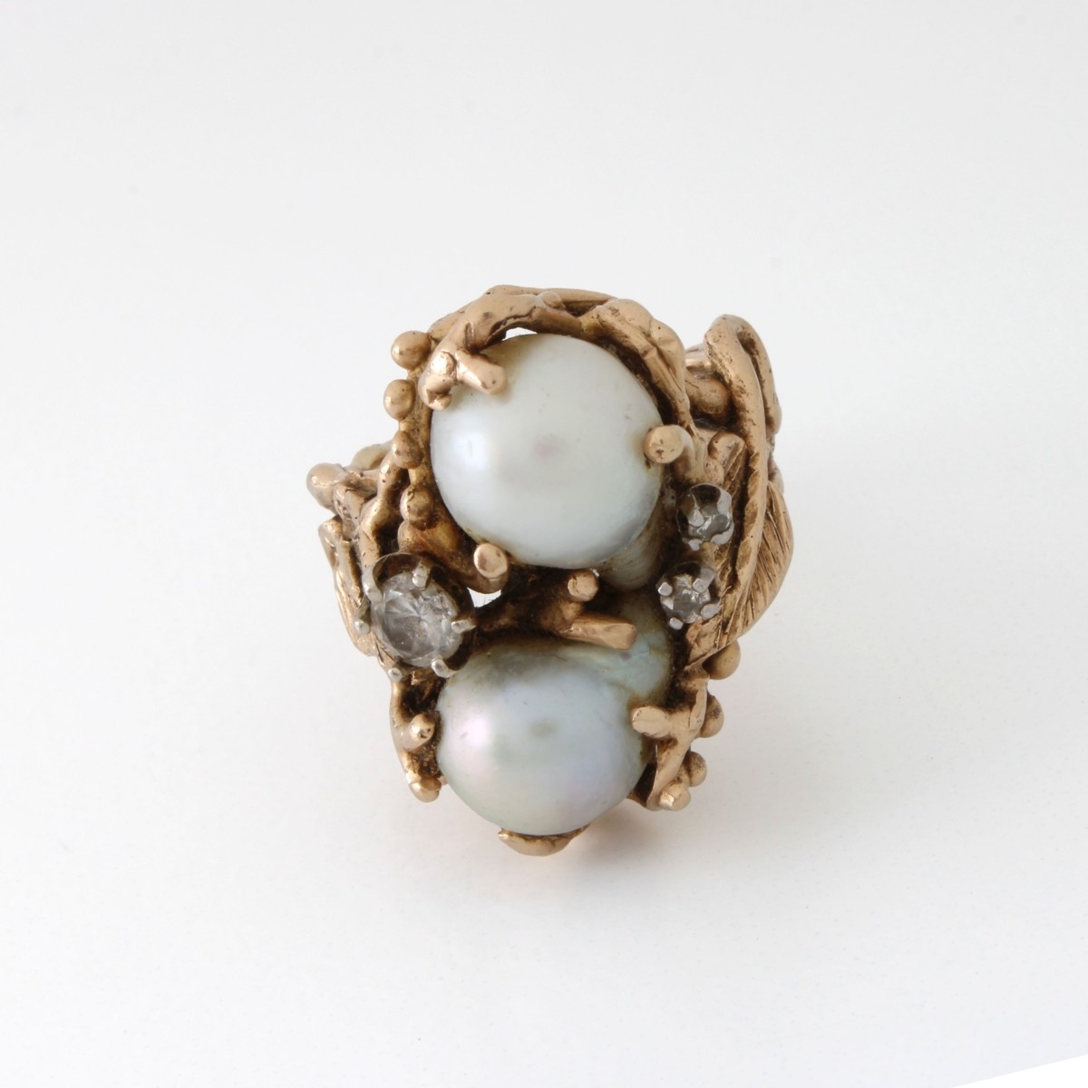 Pearl, Diamond and 14K Ring
