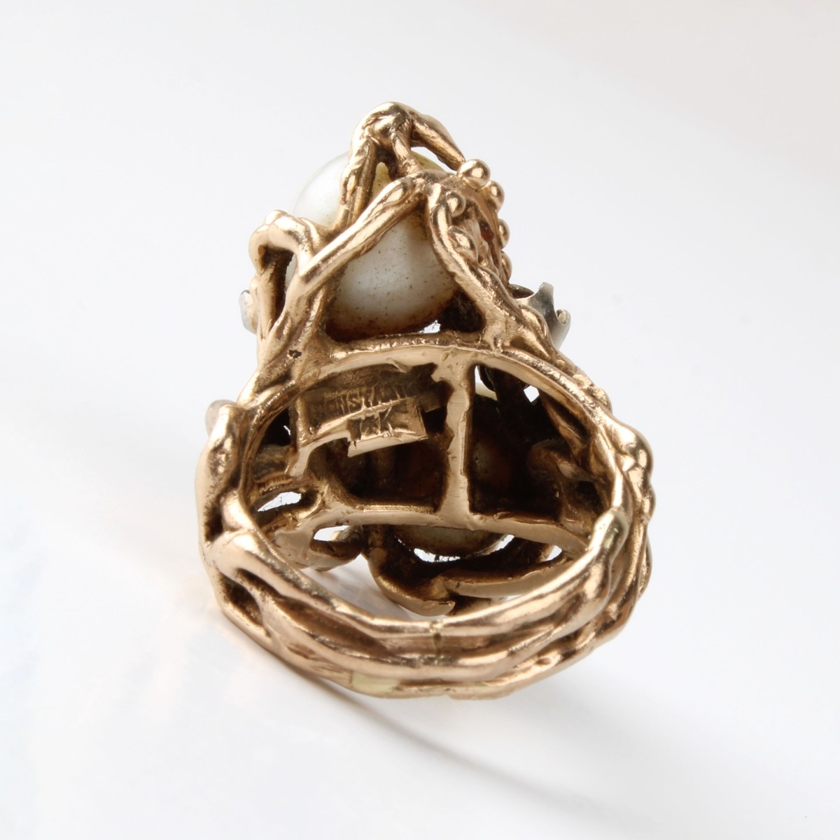 Pearl, Diamond and 14K Ring