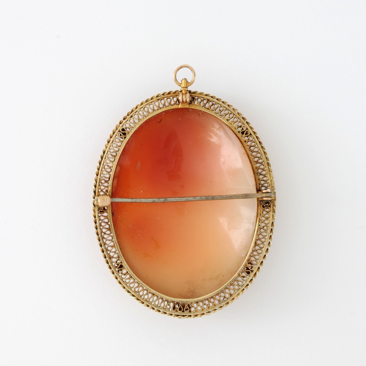 Shell Cameo and 14K Pendant Brooch