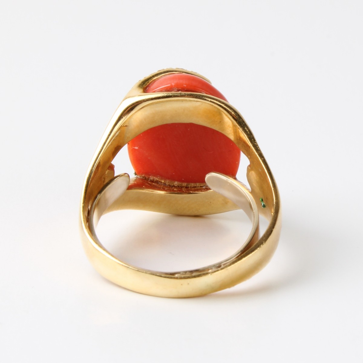 Coral, Diamond and 18K Ring & Earrings
