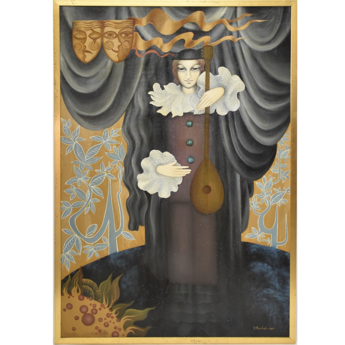 G. Karmeli Oil on Canvas "Pierrot"