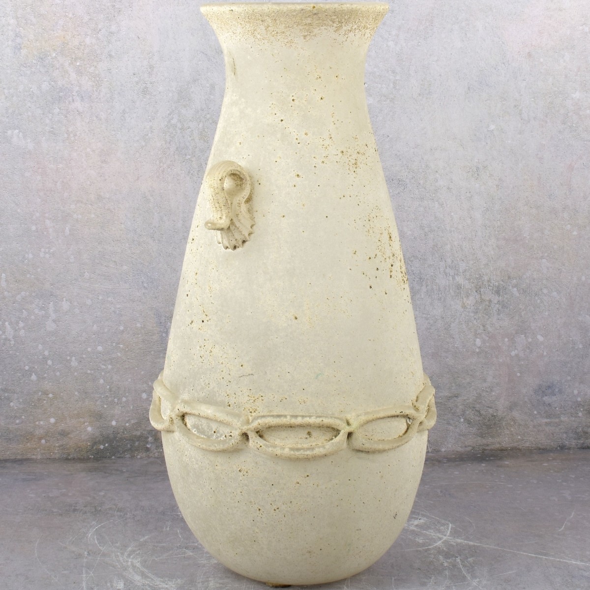 Attributed to Seguso Murano Scavo Glass Vase