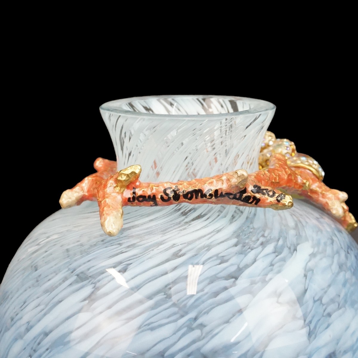 Jay Strongwater Art Glass Vase