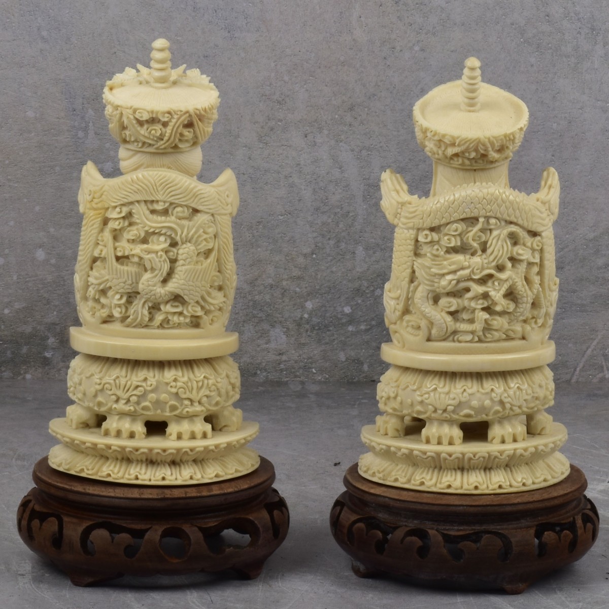 Antique Carved Chinese Emperor/Empress Figures