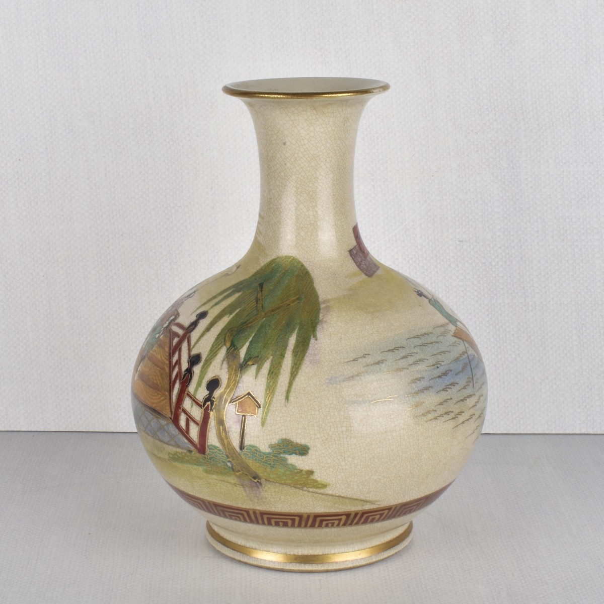Satsuma Handpainted Porcelain Vase