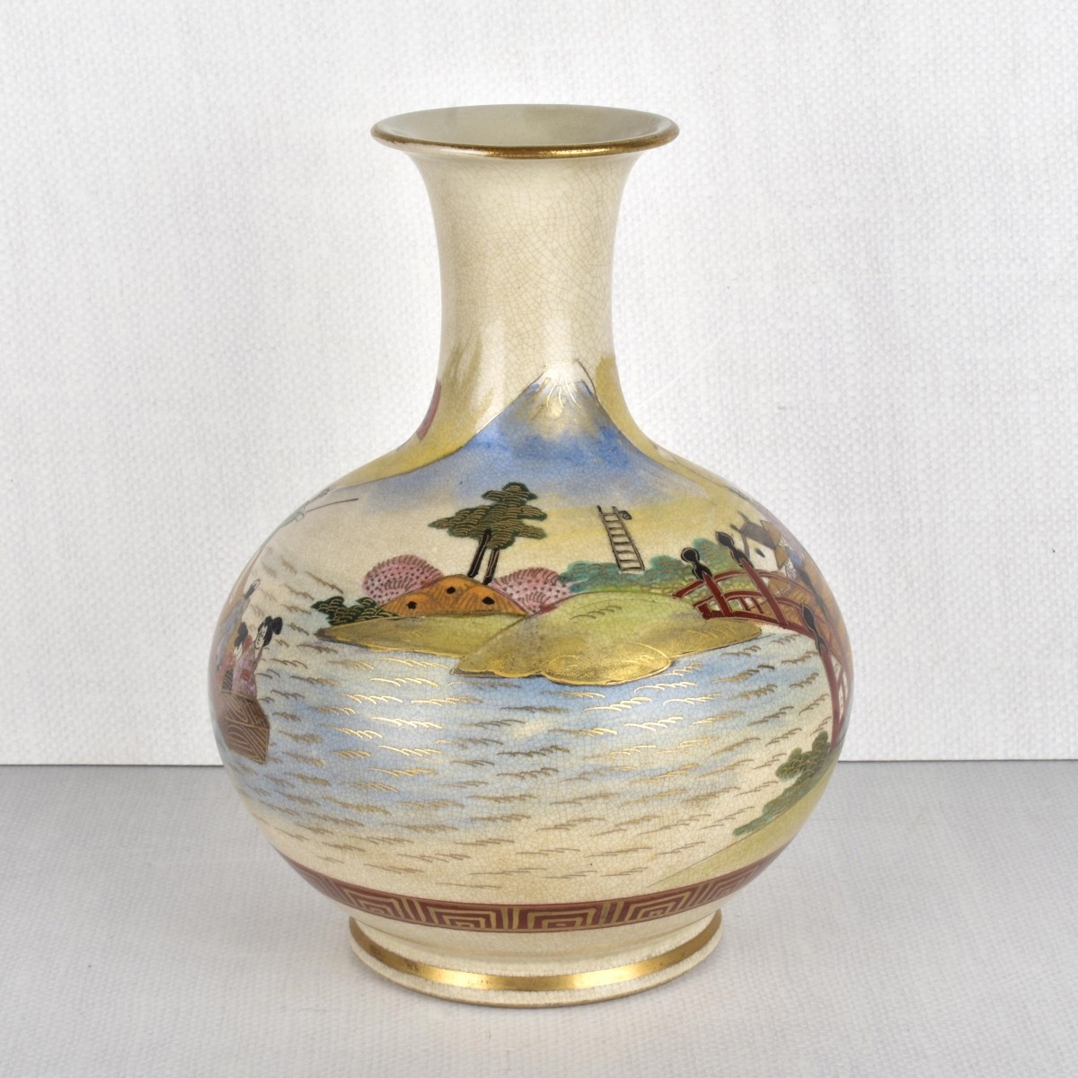 Satsuma Handpainted Porcelain Vase