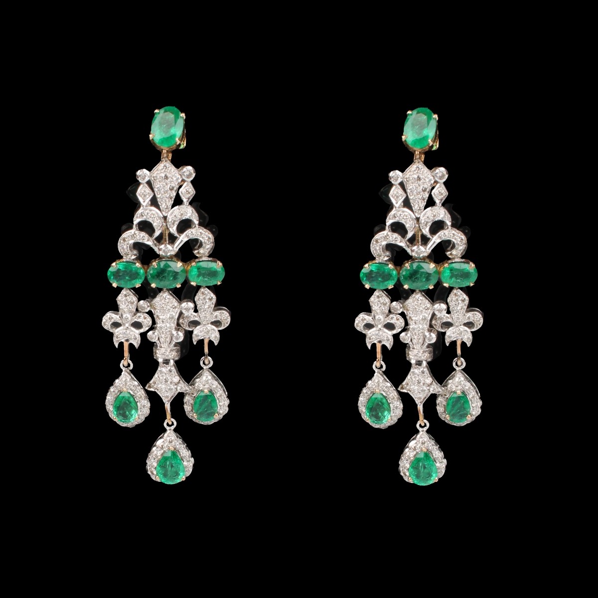 Emerald, Diamond and 14K Necklace Suite