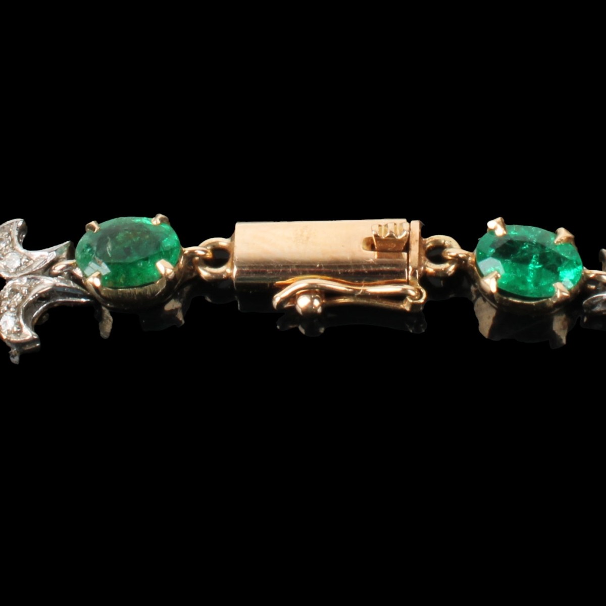 Emerald, Diamond and 14K Necklace Suite
