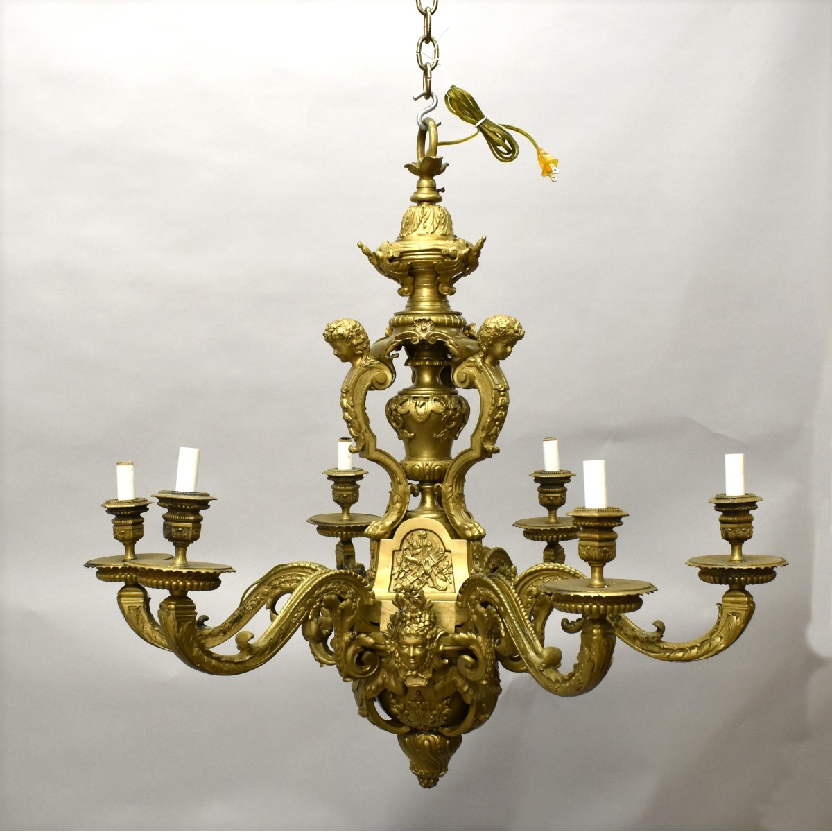 French Gilt Bronze Neo-Classical Chandelier