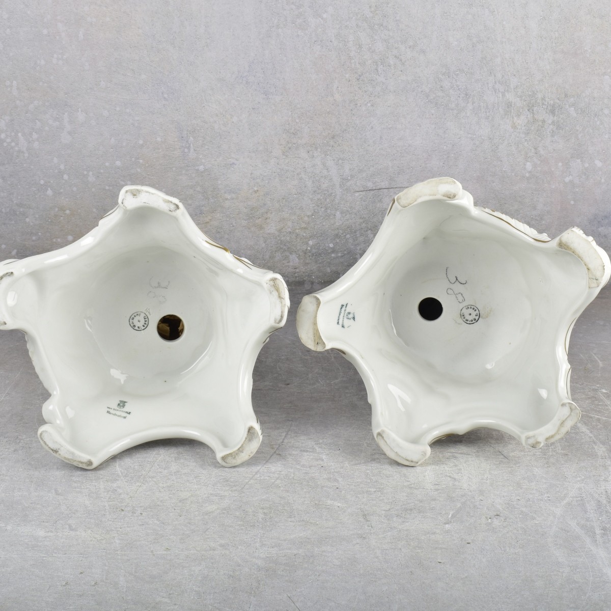 Pair of Dresden German Porcelain Candelabra